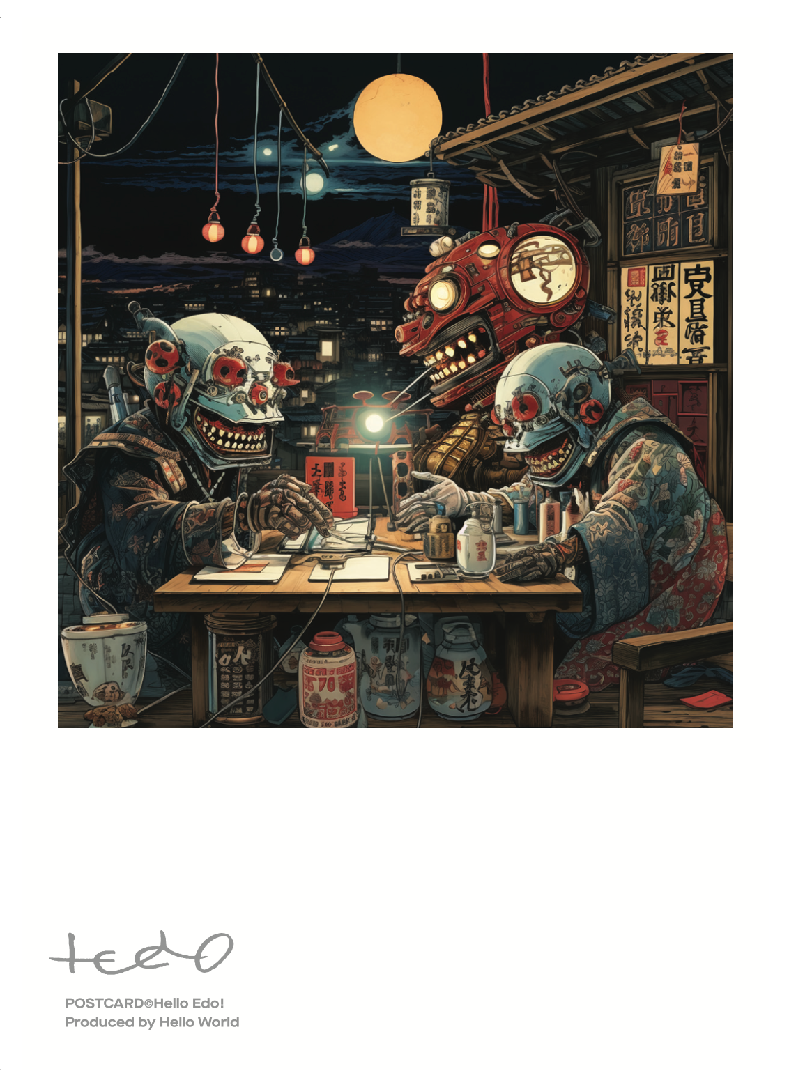 Hello Edo! Postcard_Gambling Stall