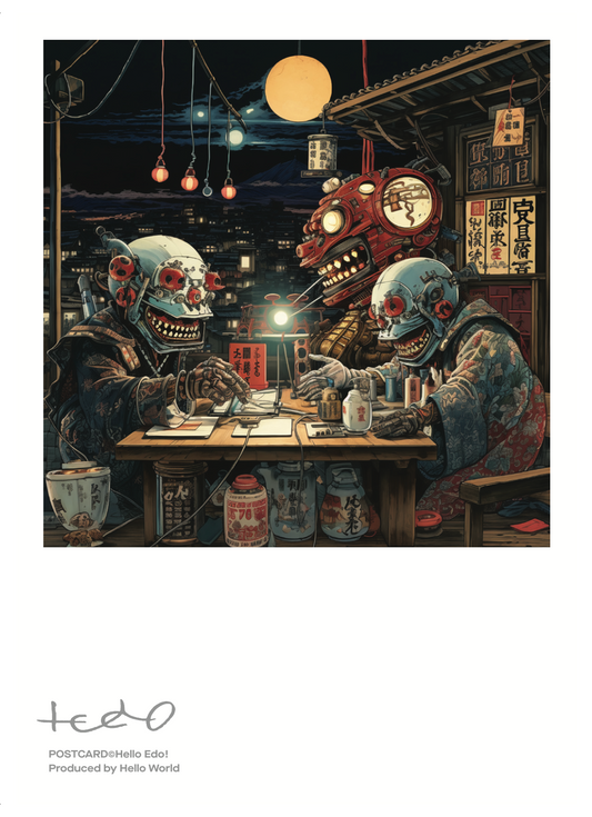 Hello Edo! Postcard_Gambling Stall